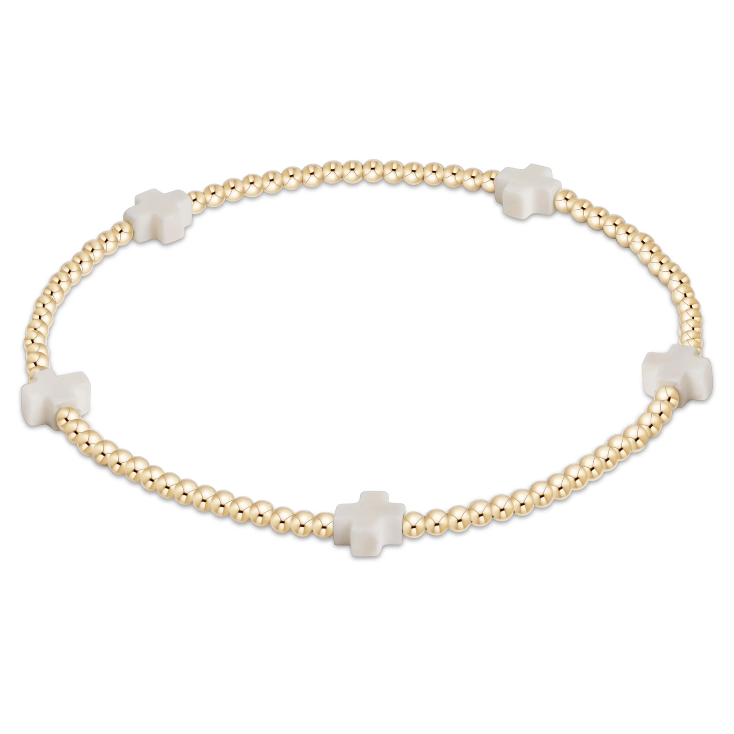 2MM SIGNATURE SMALL CROSS BRACELET OFF WHITE