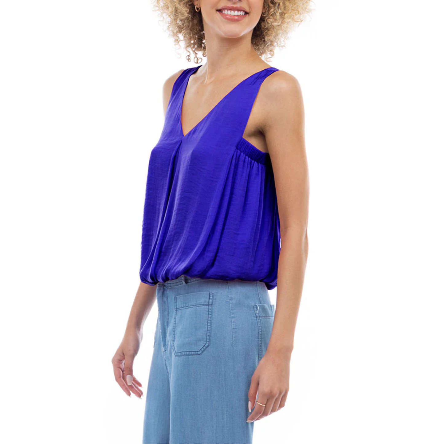 LILY VNECK BUBBLE TOP CAPRI