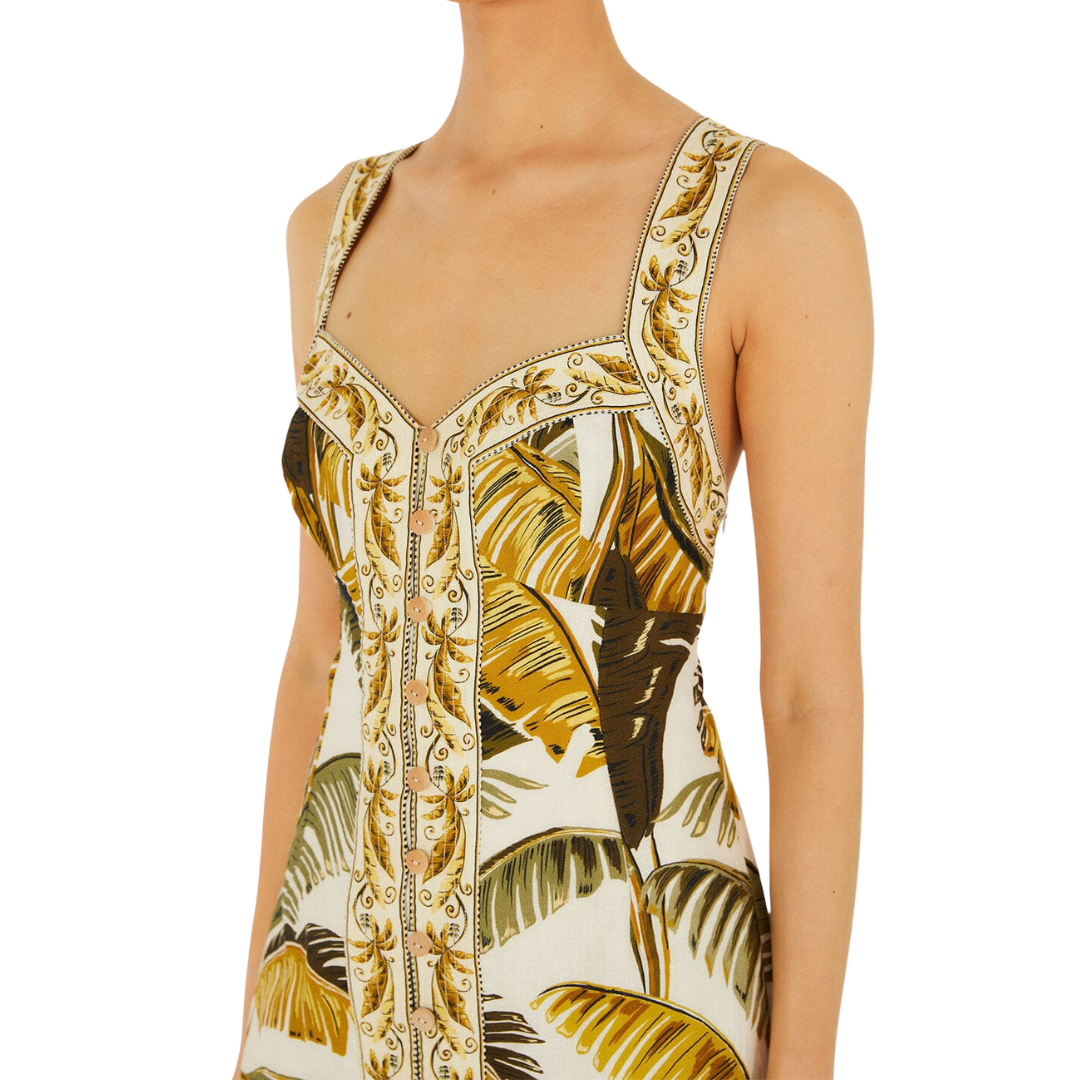 TRANCOSO SAND LINEN MINI DRESS