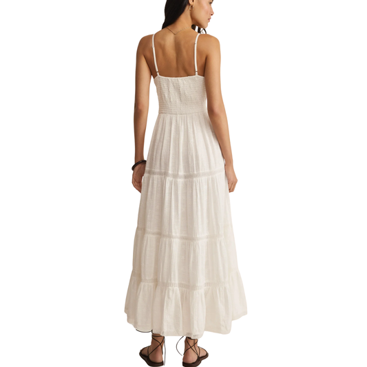 BEHATI EYELET MIDI DRESS WHITE