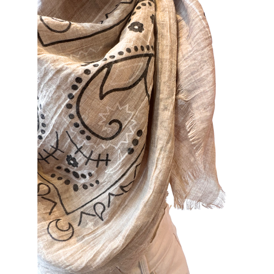 ELOISE BANDANA SCARF TAUPE