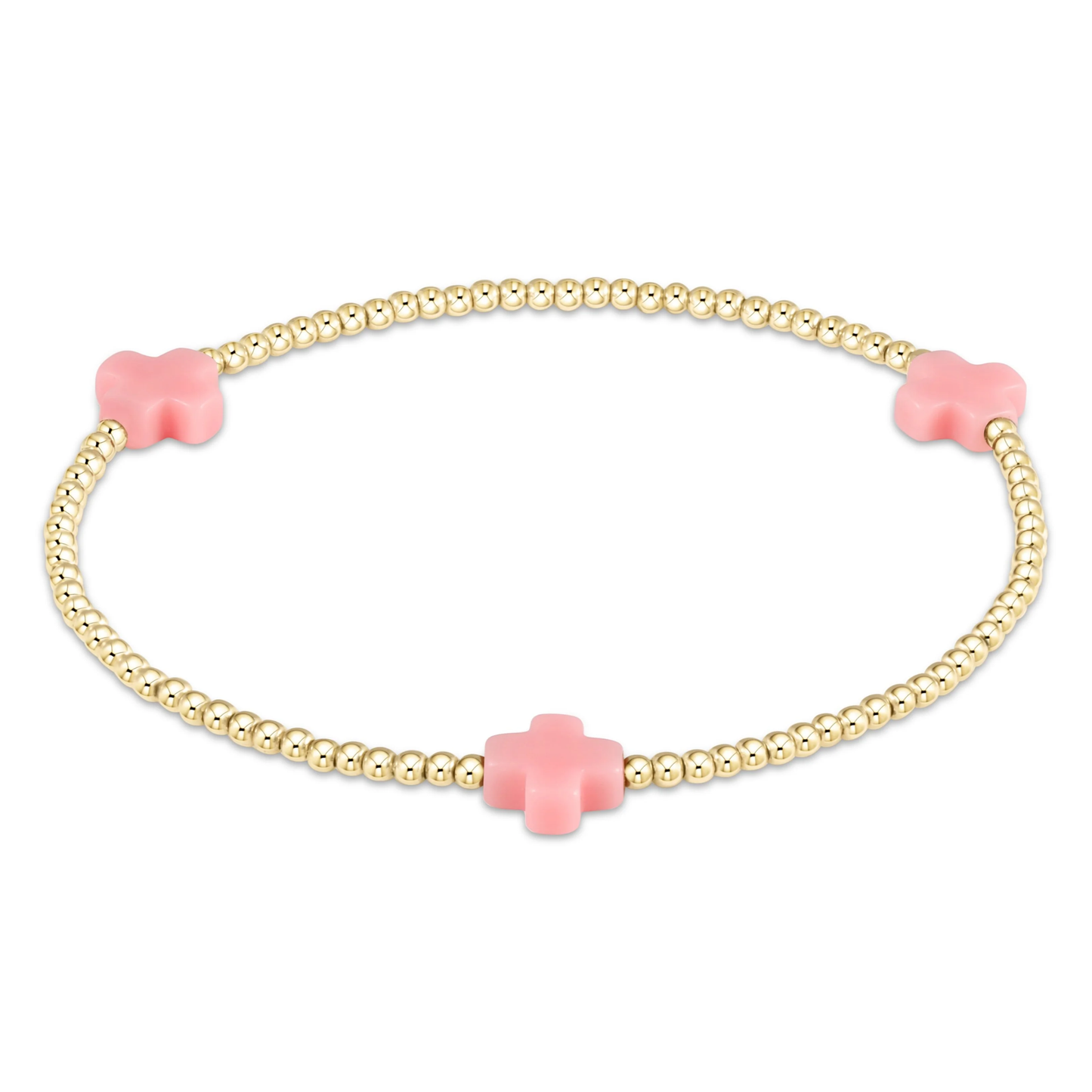 2MM SIGNATURE SMALL CROSS BRACELET PINK