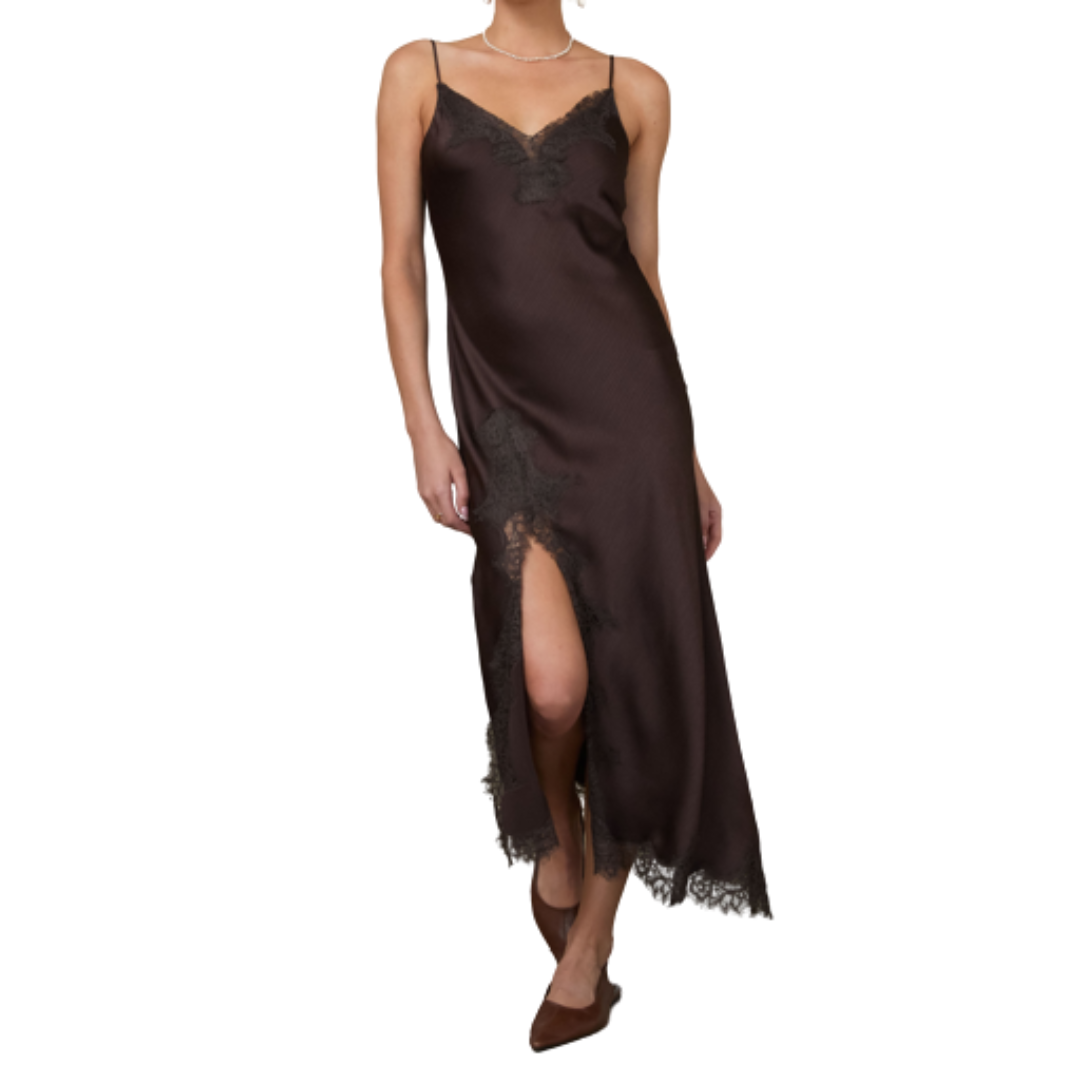 satin lace cami dress Skies Are Blue Crinkled Brown L kimono robe Elevate your evening attire Miley Cyrus finally addresses Rent For:5 Days