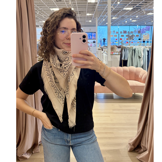 ELOISE BANDANA SCARF BEIGE