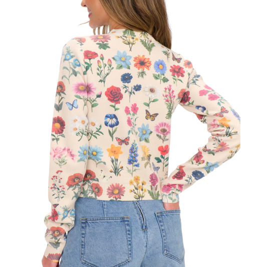 CAFE CARDIGAN FRENCH FLORAL KNIT