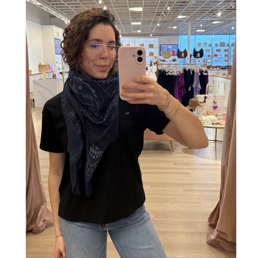 ELOISE BANDANA SCARF NAVY