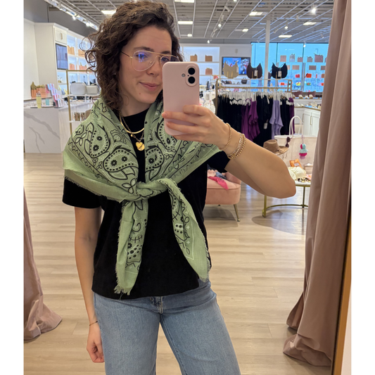 ELOISE BANDANA SCARF LIGHT GREEN