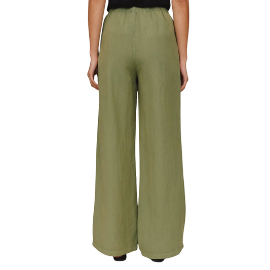BEADED DRAWSTRING BEACH PANT OLIVE