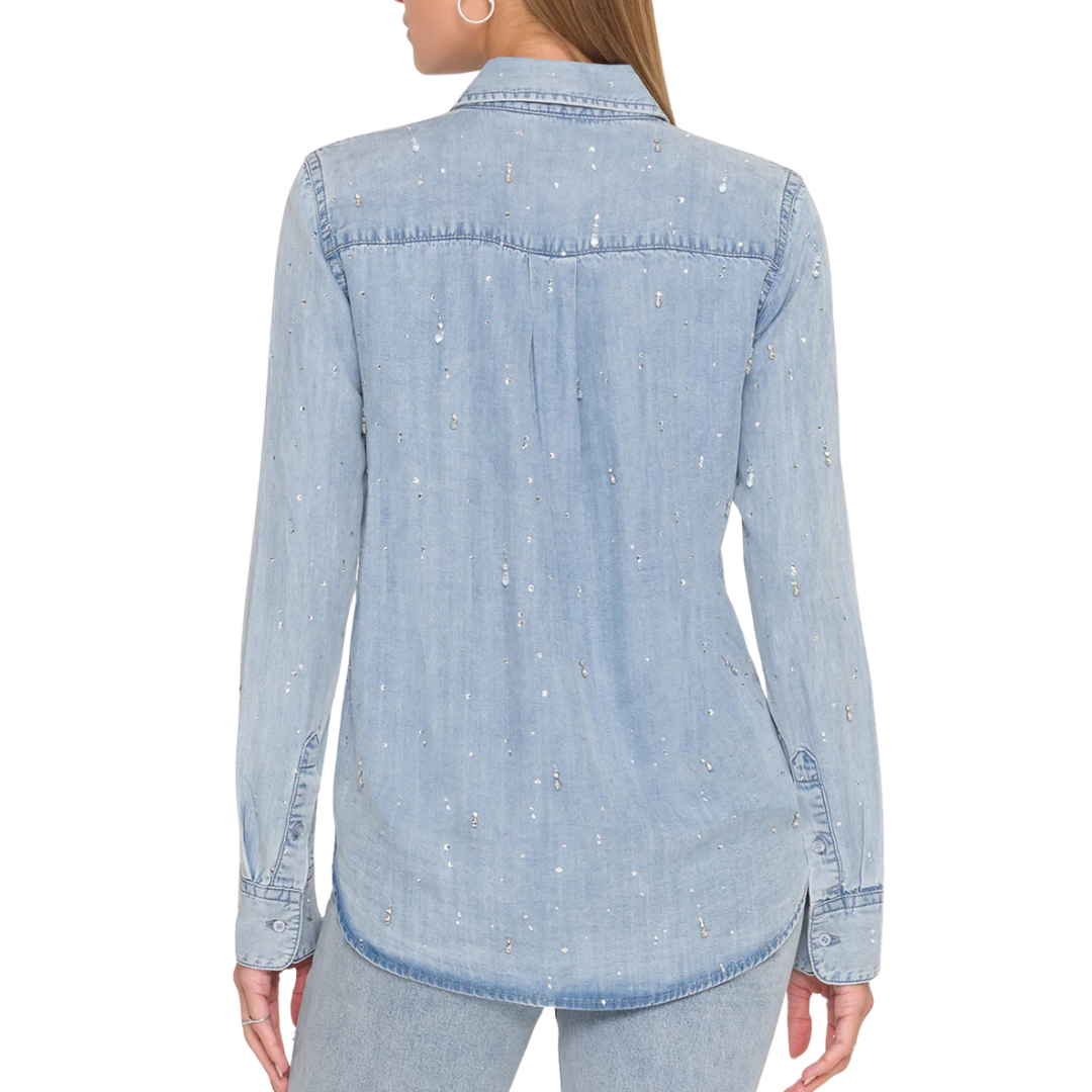 MARCELLO EMBELLISHED DENIM SHIRT