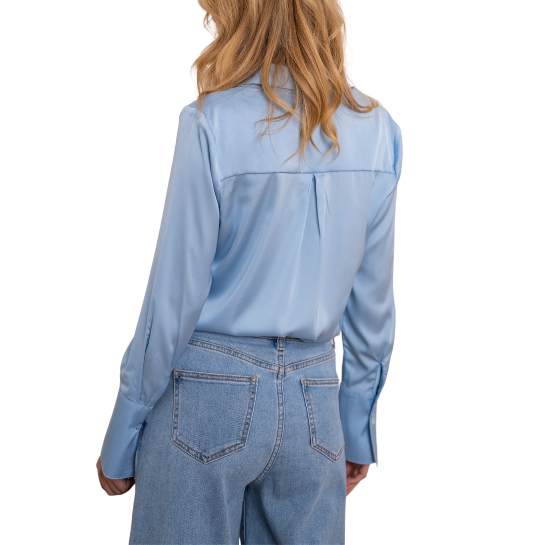 LEA SATIN SHIRT SKY