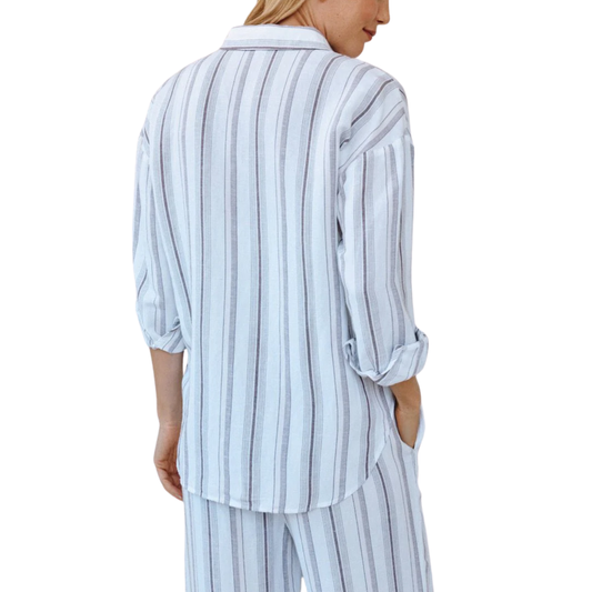 OVERSIZED CLEAN SHIRT ROSEWOOD STRIPE