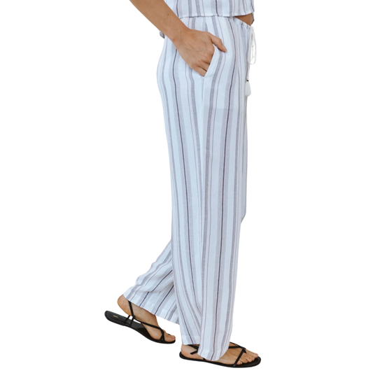 BEACH PANT WITH TASSEL ROSEWOOD STRIPE