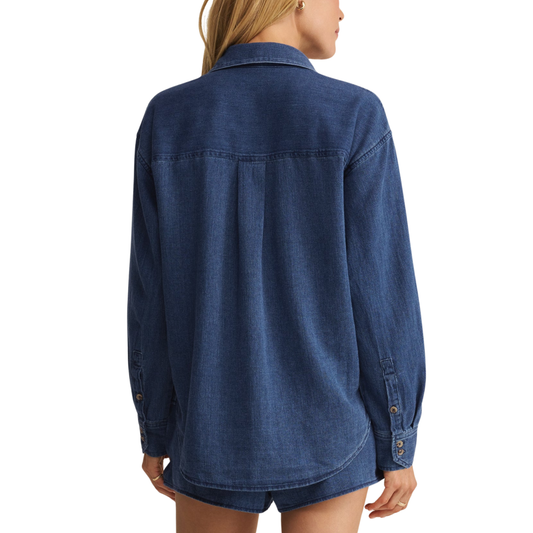 PERFECT TWILL BUTTON UP TWILIGHT BLUE