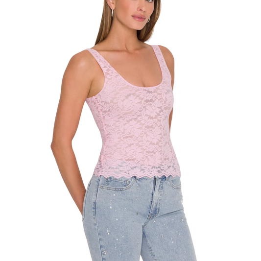 JULIET LACE TANK SOFT ROSE