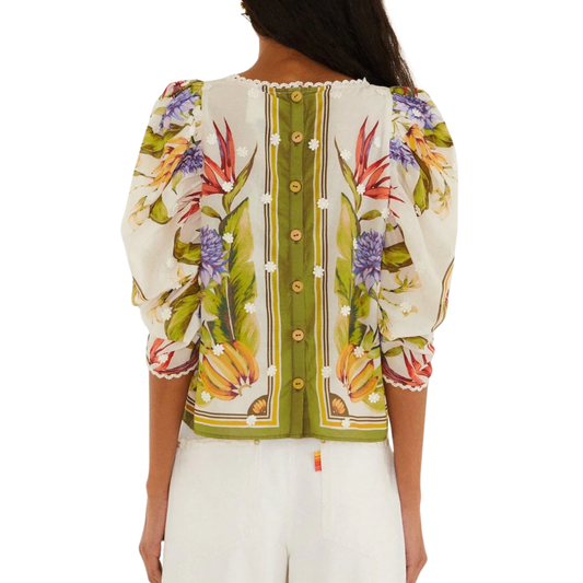 TROPICAL SCARF BLOUSE