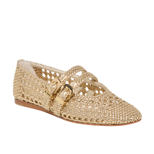 BAYLEE WOVEN BALLET FLAT GOLD