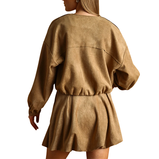 SUEDE BUBBLE SHORT SKORT