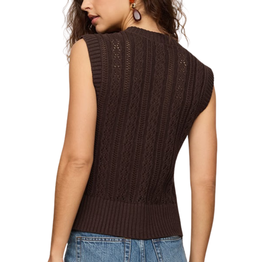 CABOT SWEATER VEST DARK CHOCOLATE