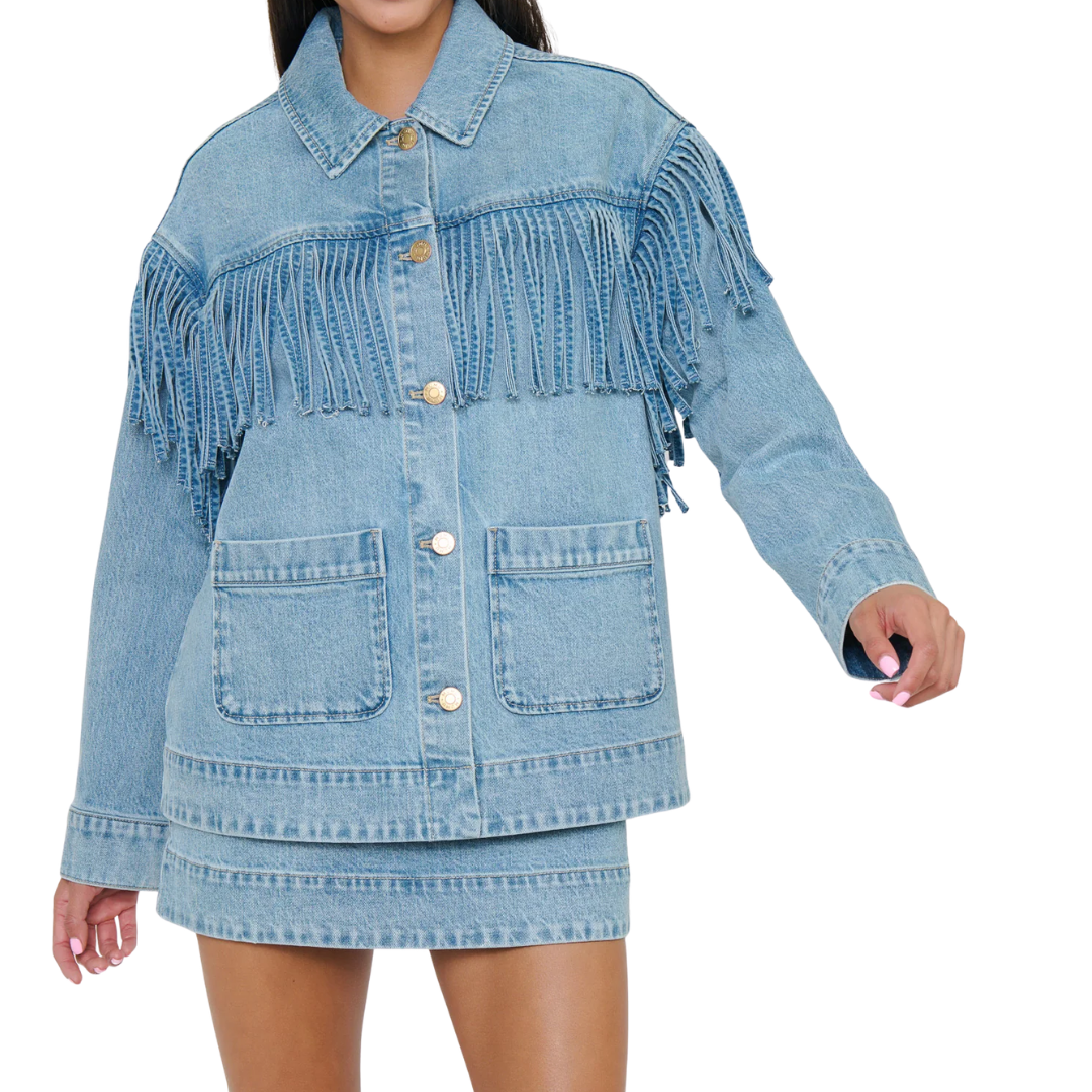 OJAI FRINGE JACKET JET STREAM BLUE