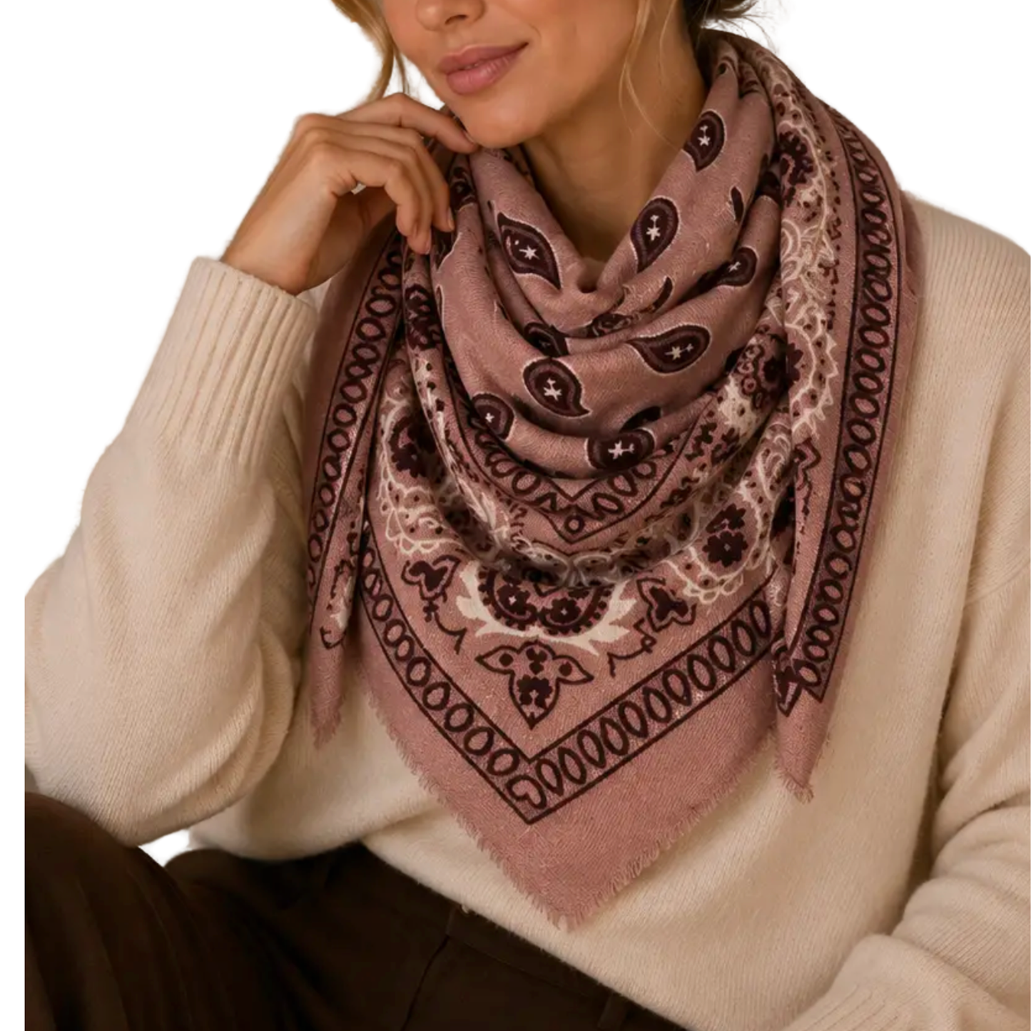 JULIETTE BANDANA SCARF POWDER PINK