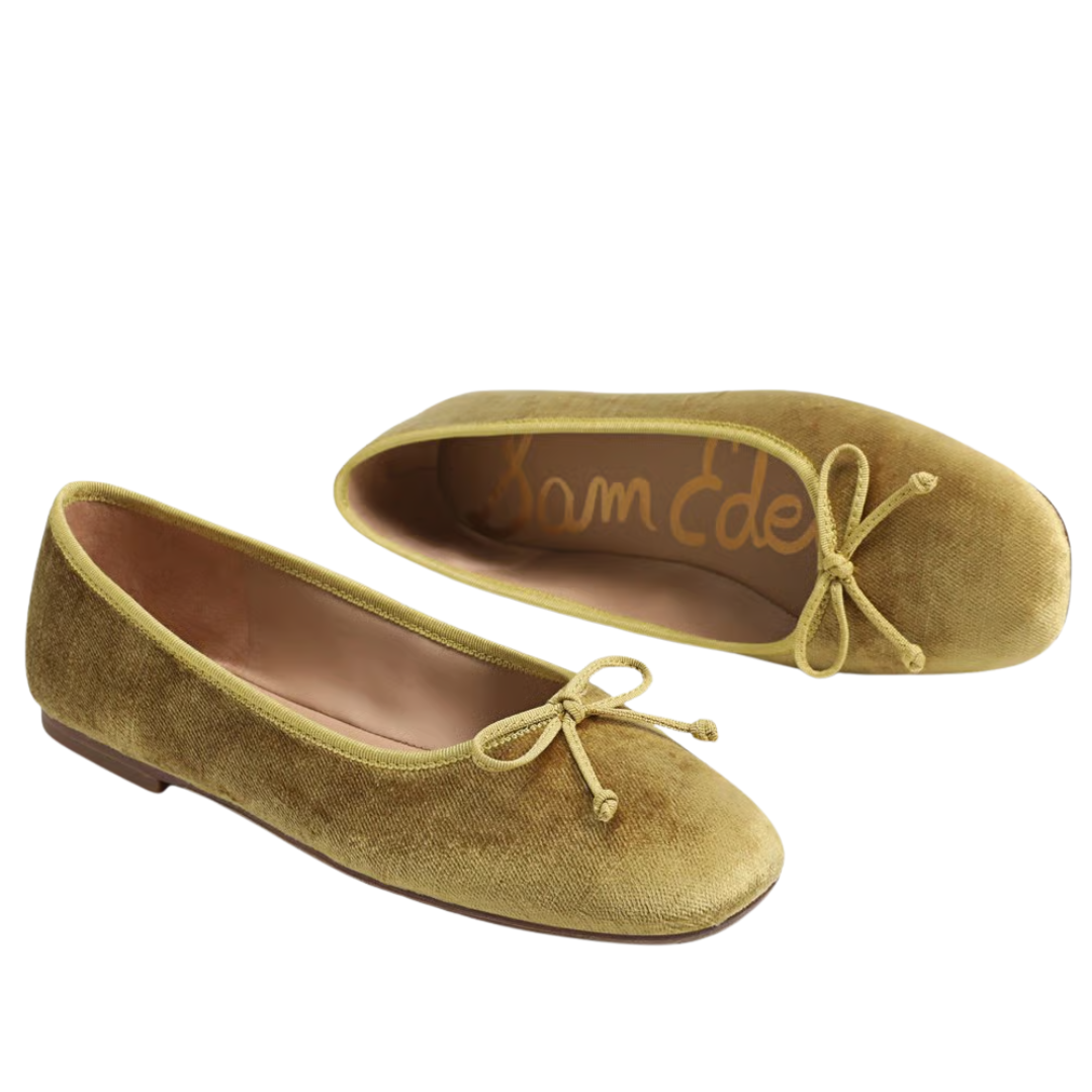 ALIE BALLET FLAT PERIDOT GREEN VELVET