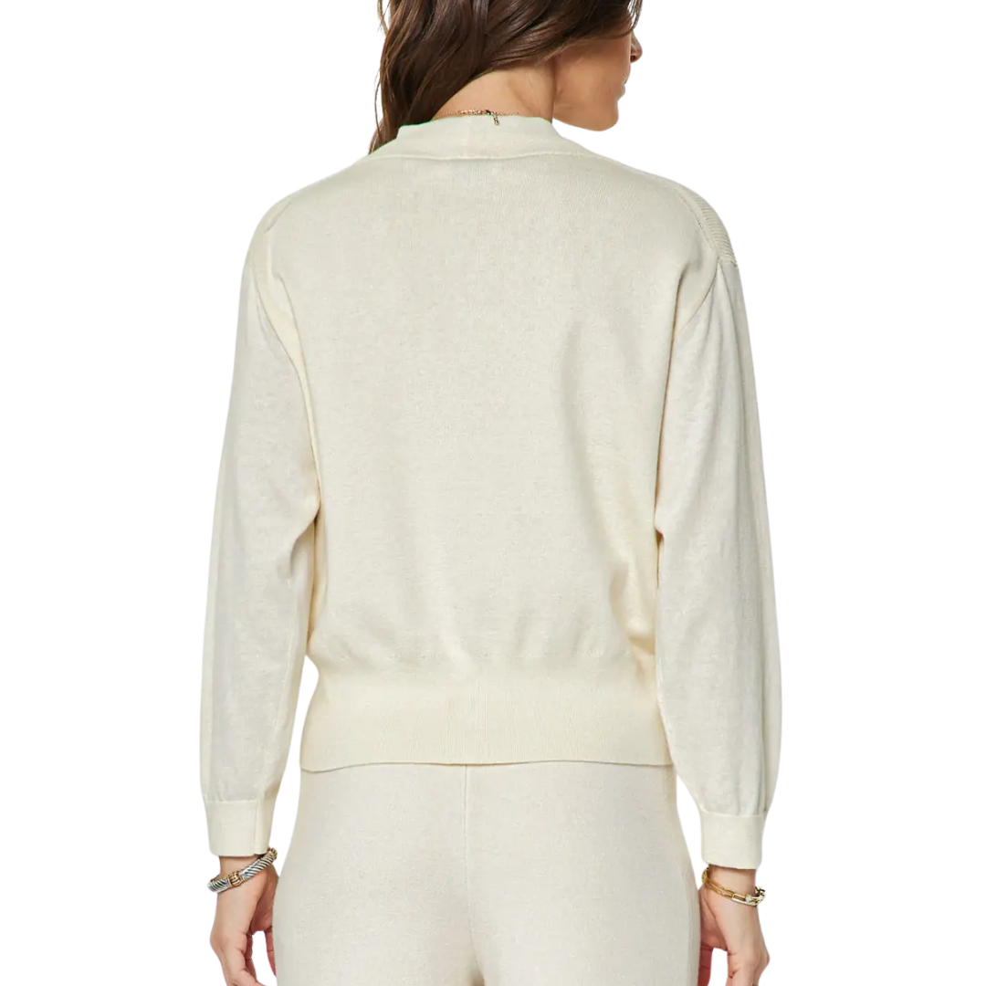 CARRIE TWIST KNIT SWEATER TOP CREAM