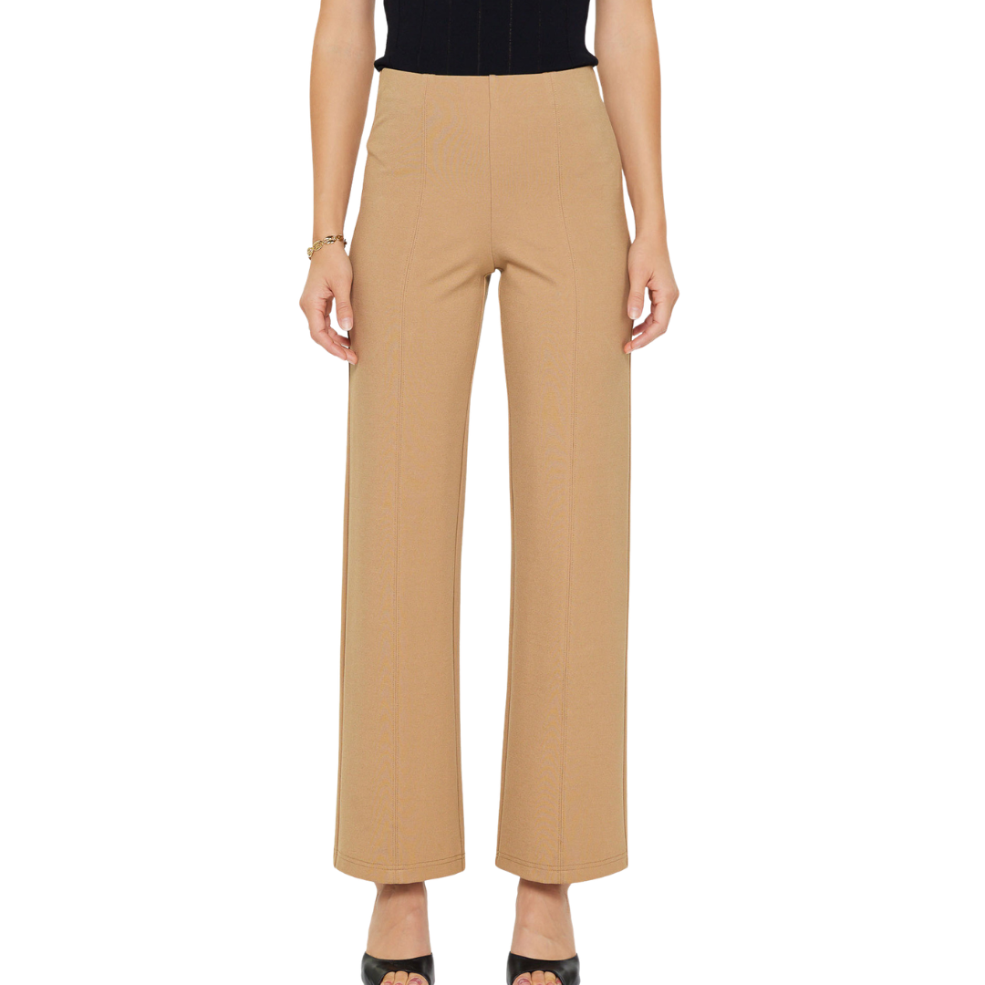 PONTE STRAIGHT LEG PANT TAN