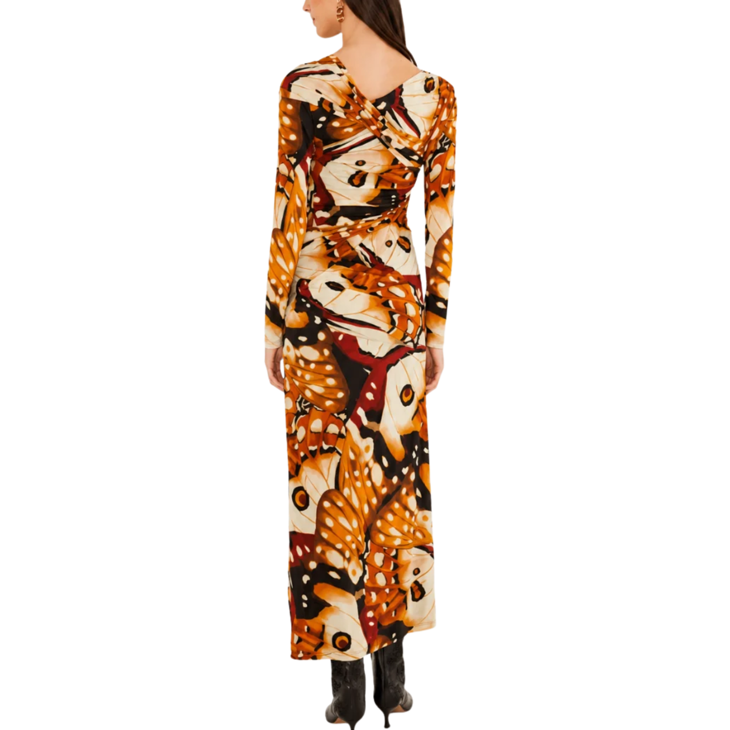 BORBOFLY LONG SLEEVE MAXI DRESS