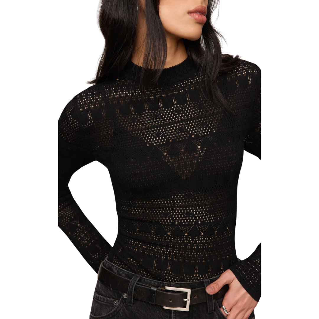AVERY SWEATER TOP BLACK