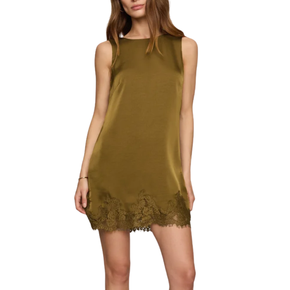 MEADOW MUSE LACE MINI DRESS GOLDEN SAGE