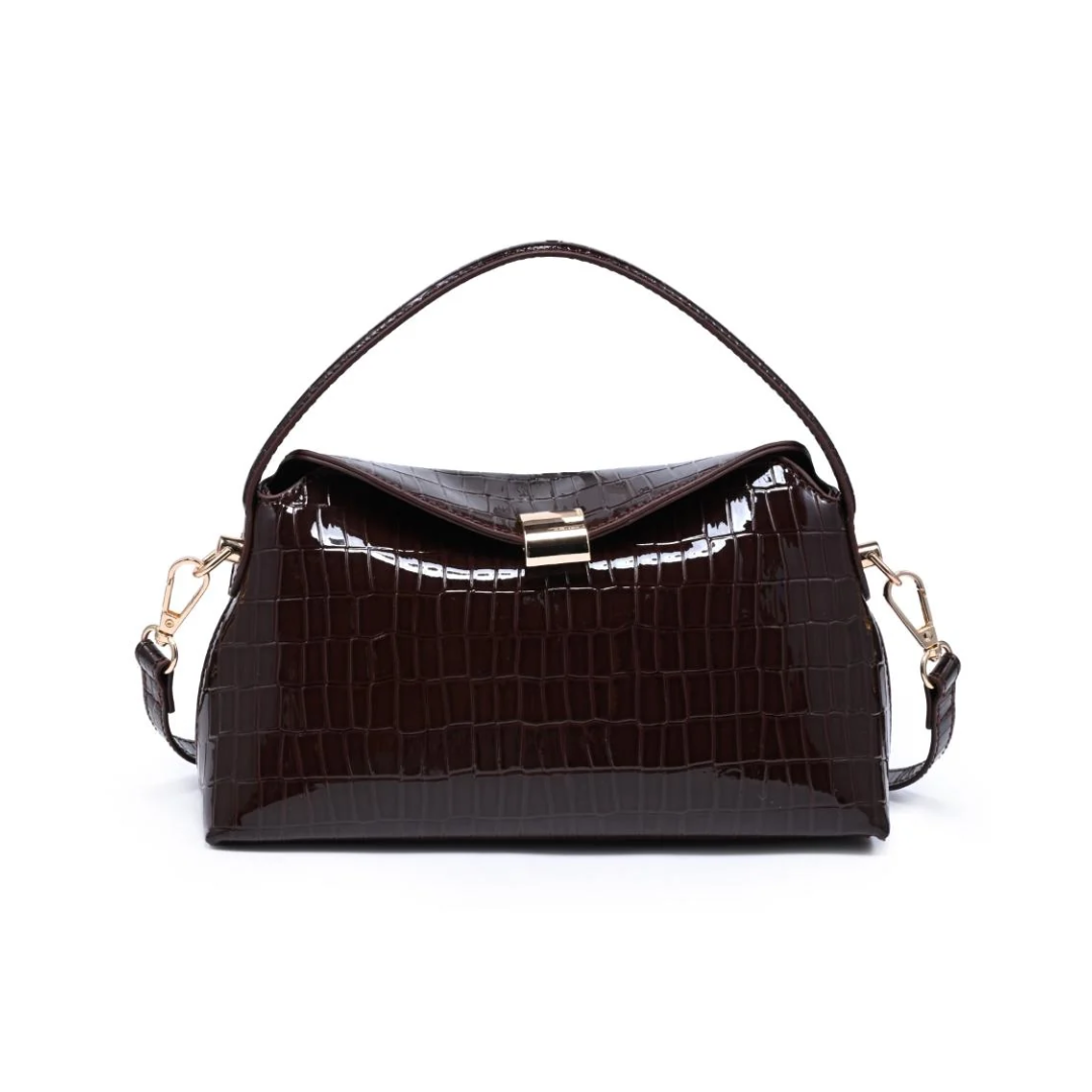 KATERINA CROCO CROSSBODY CHOCOLATE