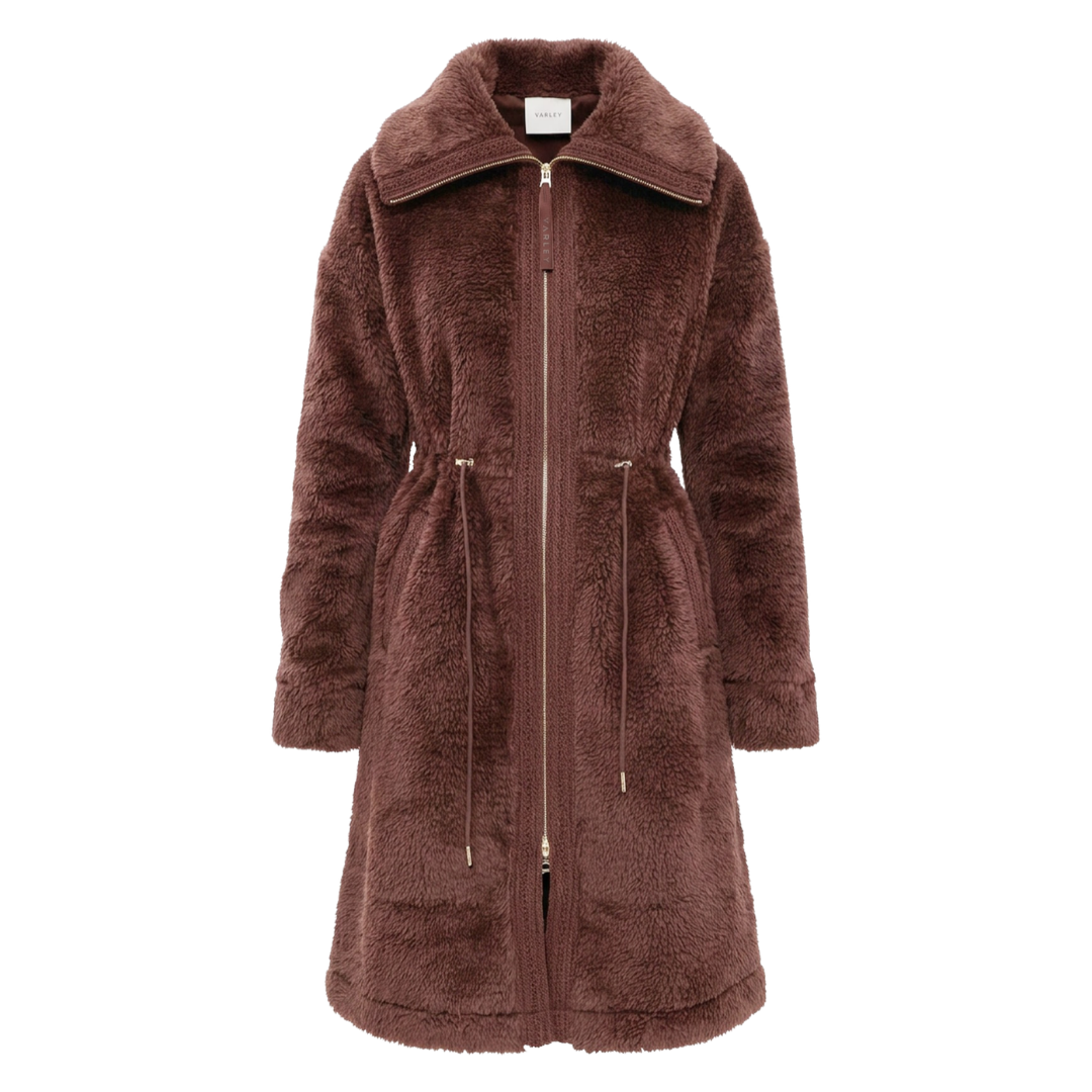 BENNET LONG SHERPA COAT DARK CHESTNUT