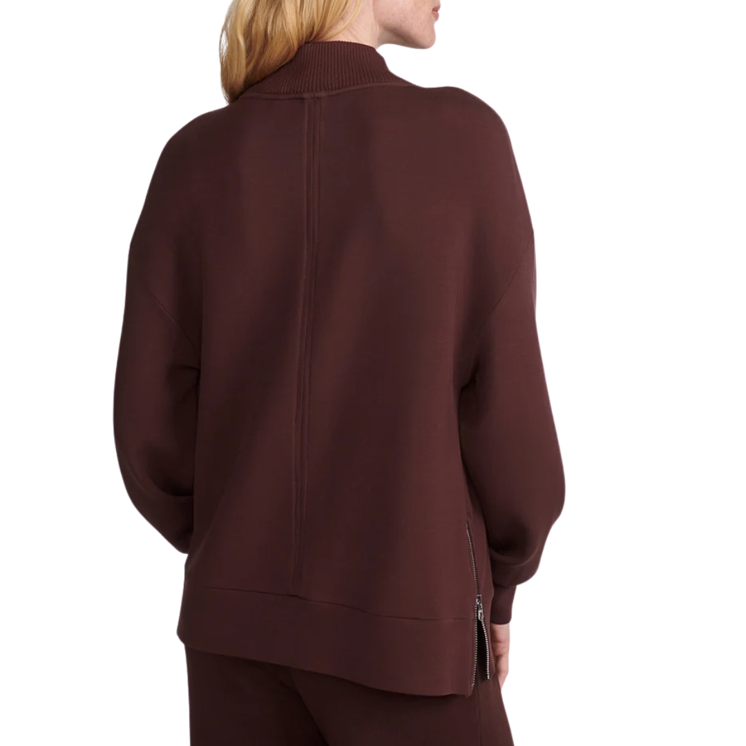 NOVI LONGLINE MOCK NECK DEEP MAHOGANY