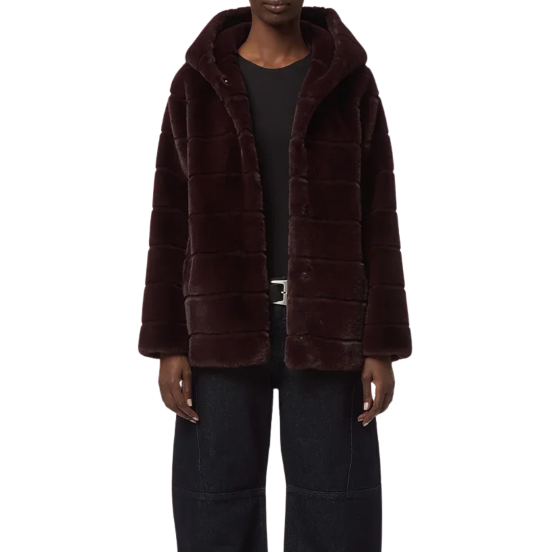 GOLDY HOODIE COAT BURGUNDY