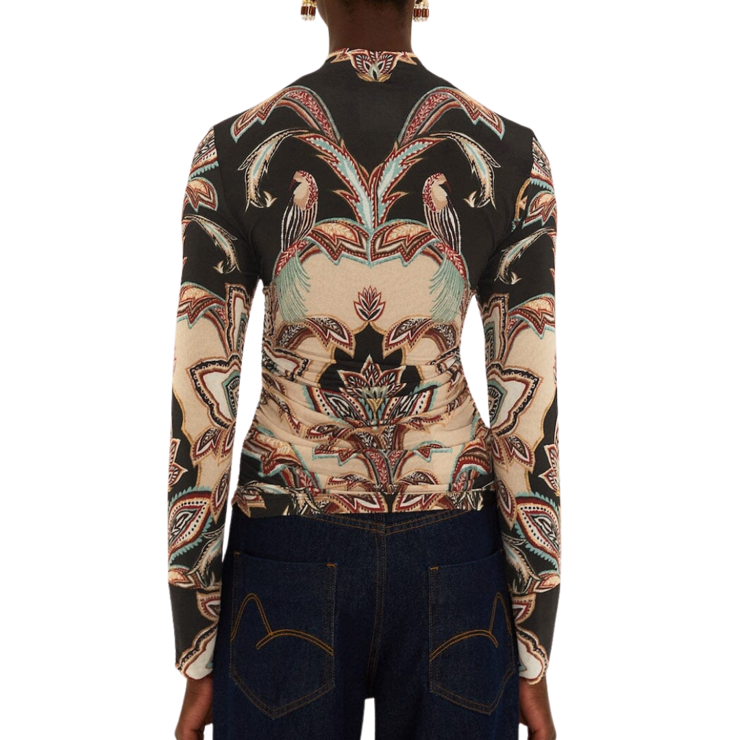 TAPESTRY JERSEY BLOUSE BEIGE