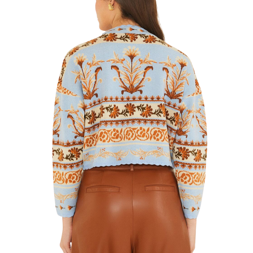 BLOOMING GARDEN KNIT CARDIGAN LIGHT BLUE