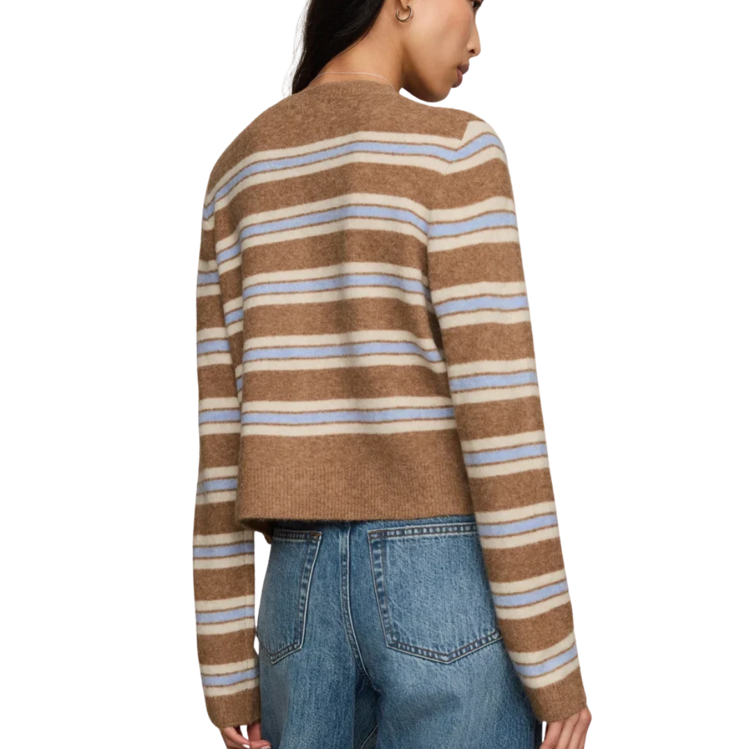 MEDINA STRIPE CARDIGAN GOLDEN CARAMEL