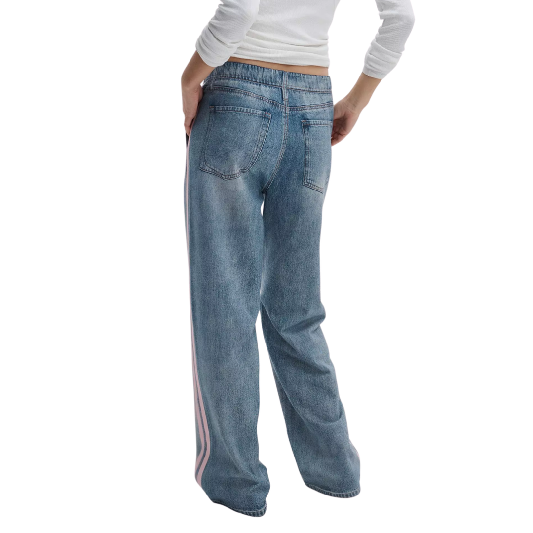 MIRAMAR TERRY WIDE TRACK PANT PINK