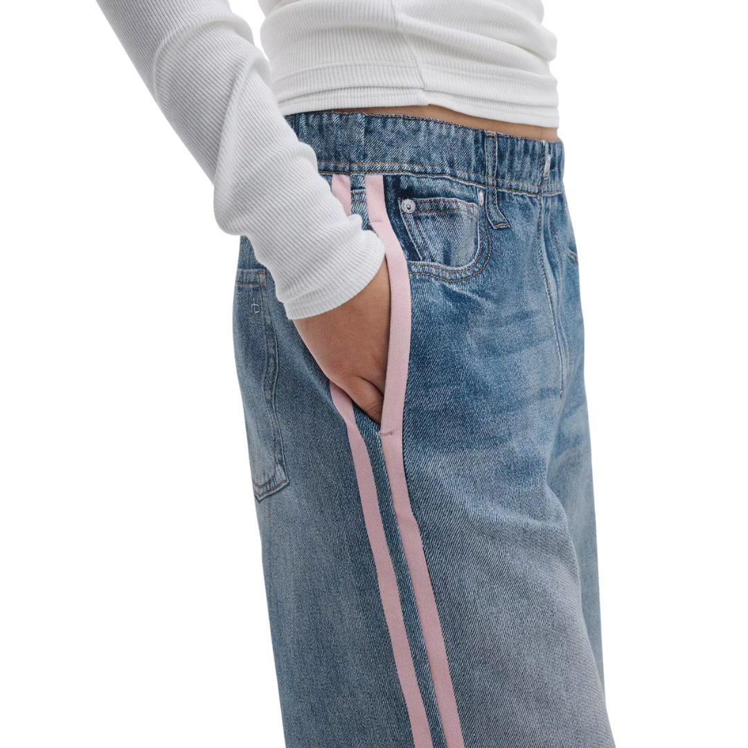 MIRAMAR TERRY WIDE TRACK PANT PINK
