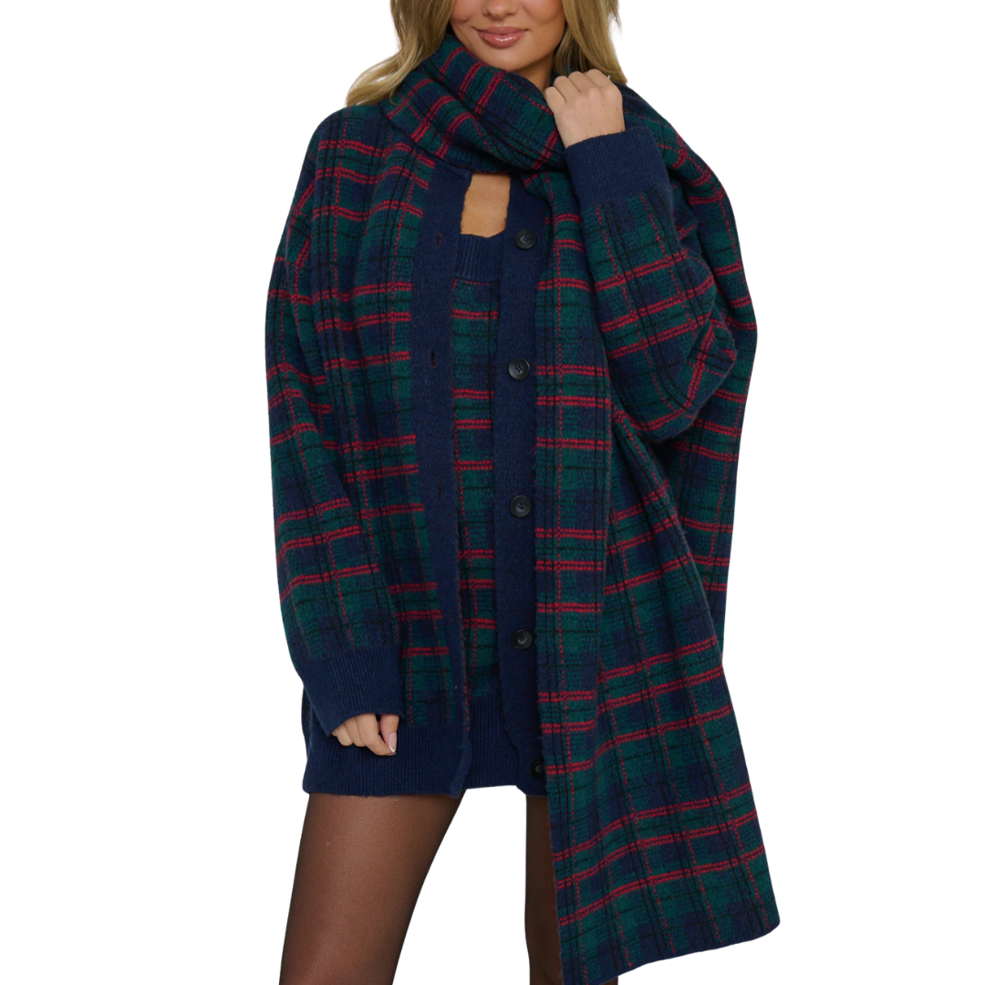 SUTTON SWEATER DRESS WINDSOR PLAID