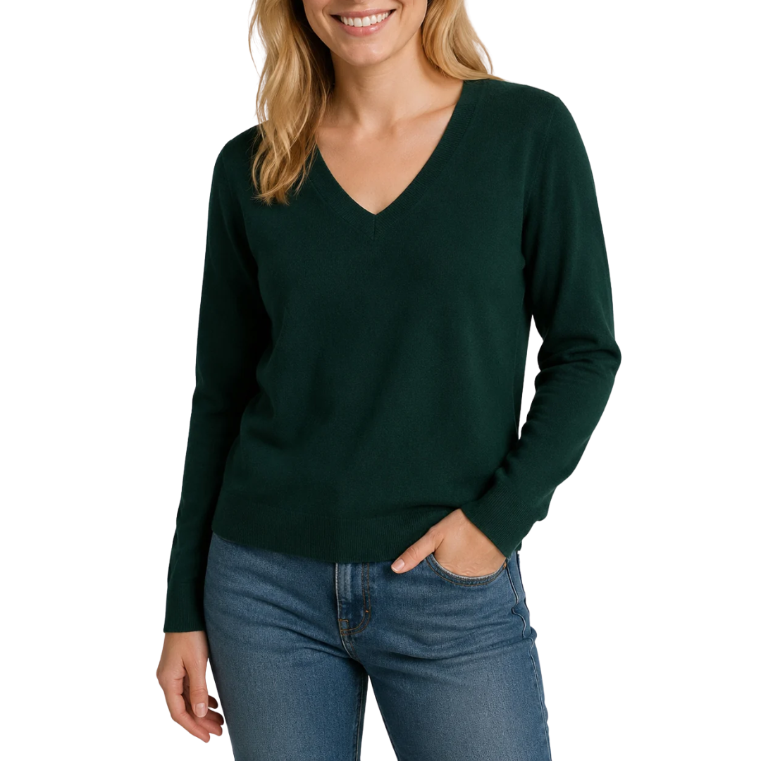 EVERYDAY V-NECK SWEATER HUNTER GREEN