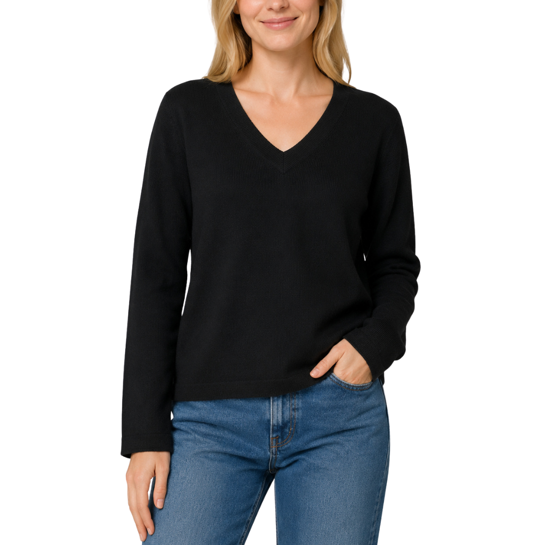 EVERYDAY V-NECK SWEATER BLACK