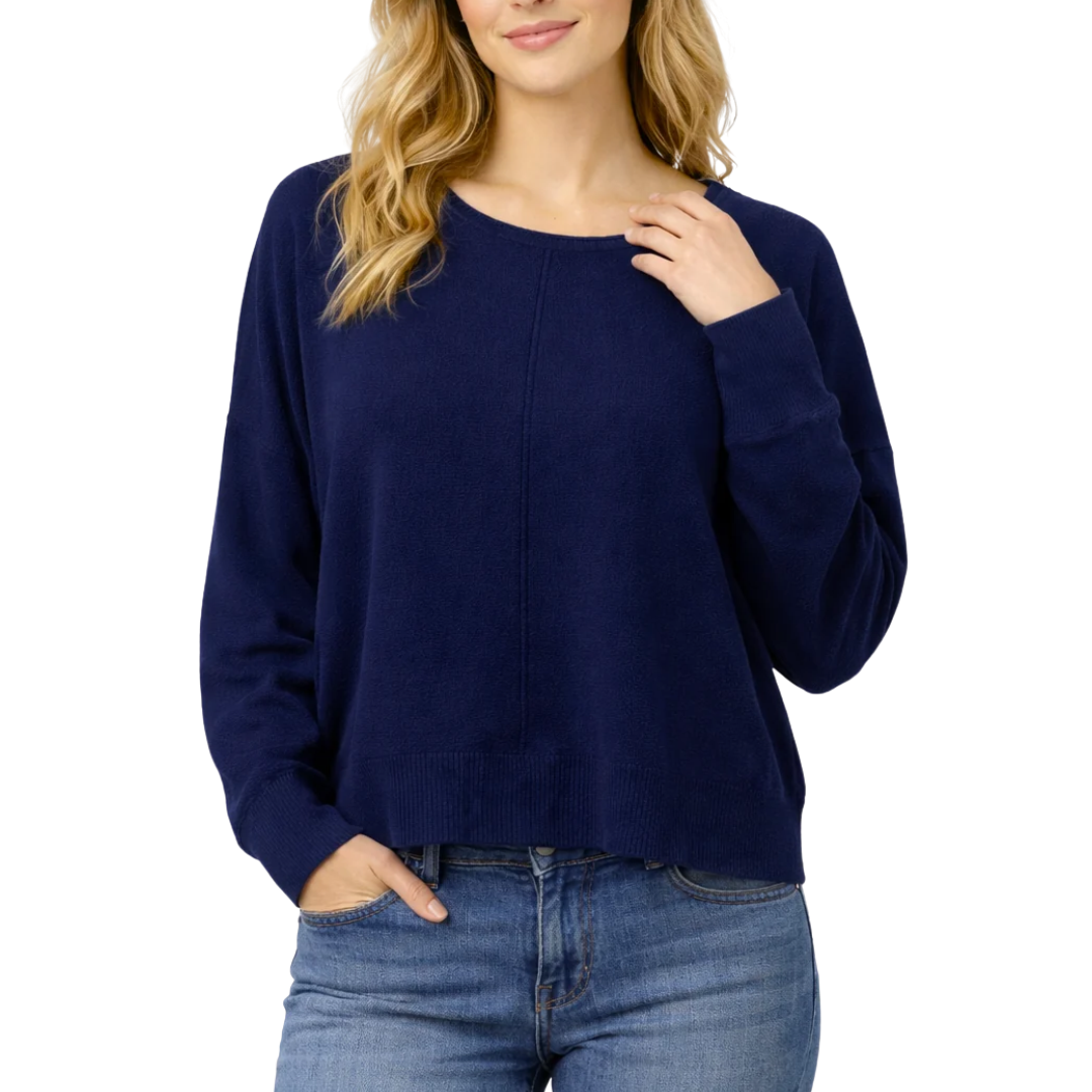 LILY ROUND NECK SWEATER NAVY