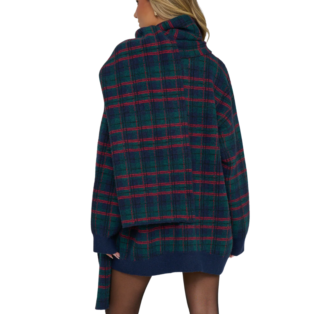 LANGSTONE SCARF CARDIGAN WINDSOR PLAID