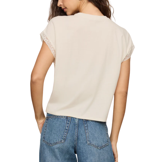 MARIKA LACE TRIM MUSCLE TEE CLOUD