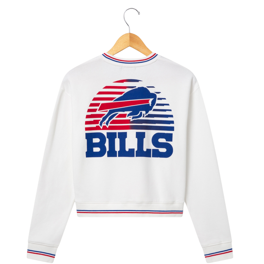 BILLS CROP STRIPED RIB FLEECE WHITE