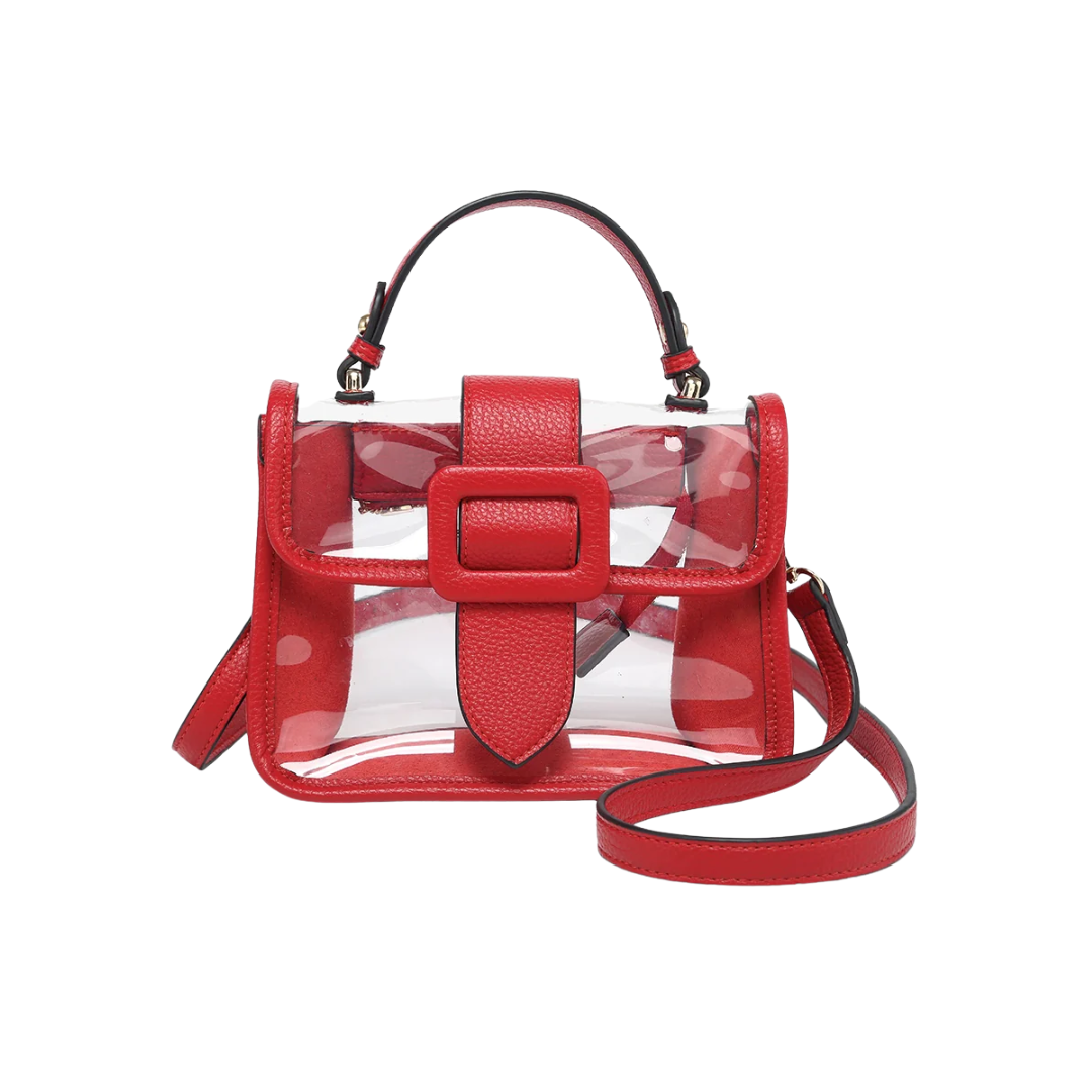 TONI CLEAR STADIUM BAG RED