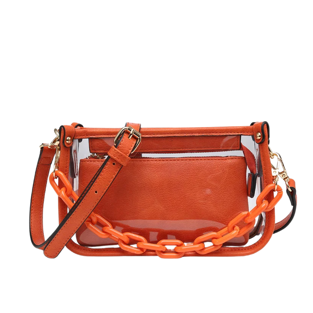 JESSICA STADIUM CHAIN STRAP BAG ORANGE