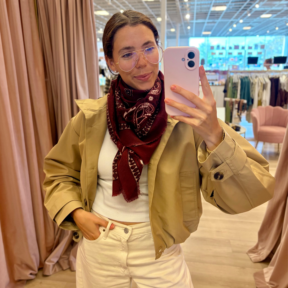 JULIETTE BANDANA SCARF BURGUNDY