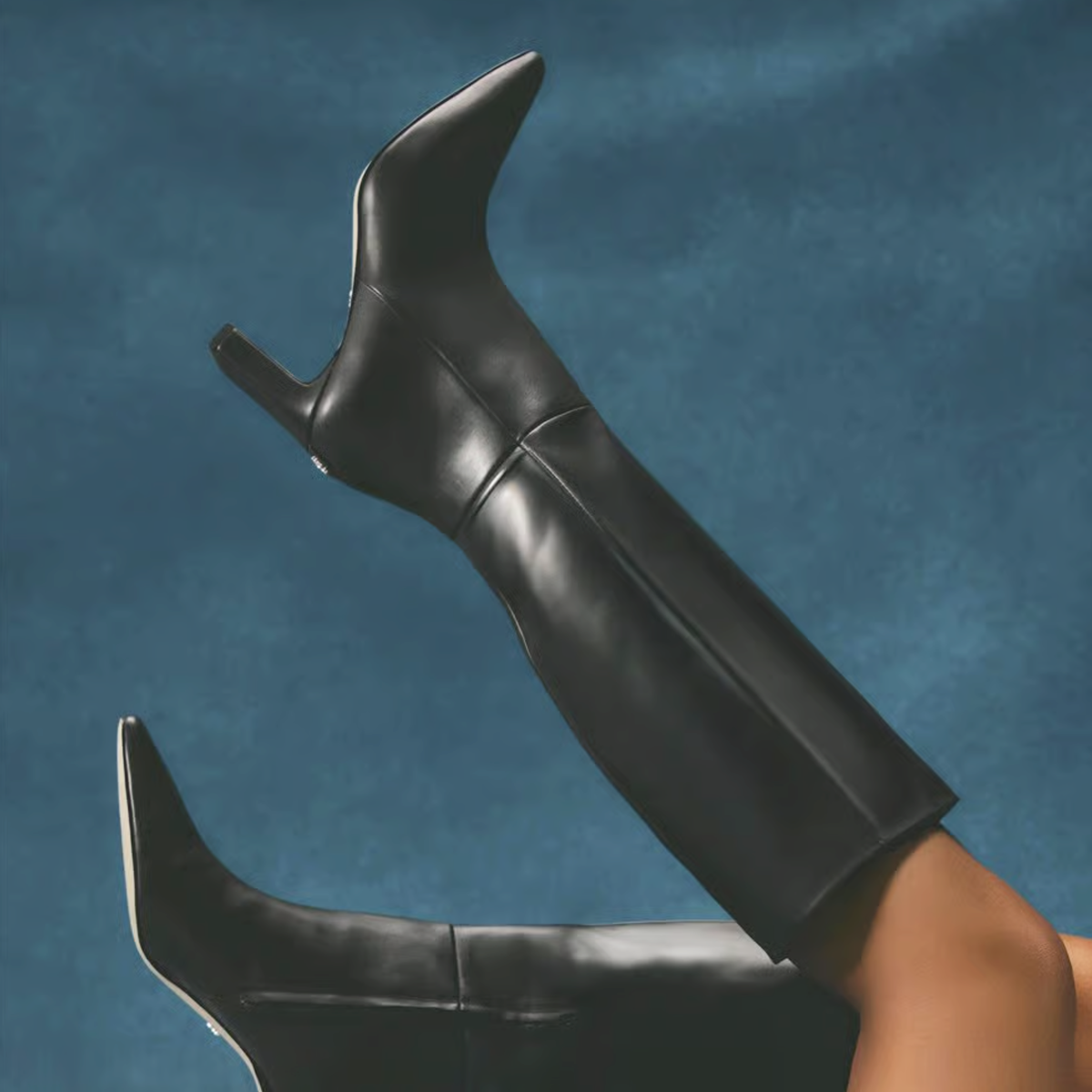 SYLVIA KNEE HIGH BOOT BLACK LEATHER